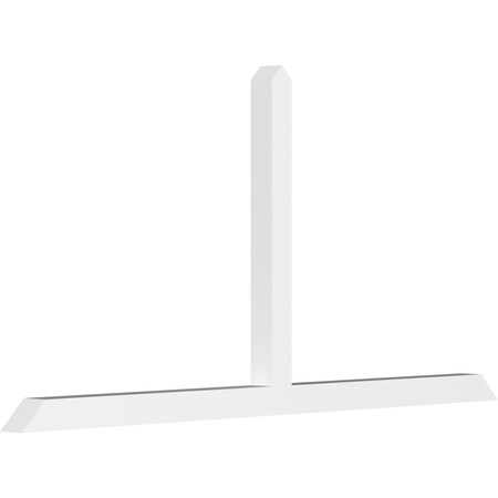 Ekena Millwork Portland Architectural Grade PVC Gable Bracket, 96"W x 48"H x 4"D x 4"F, 12/12 Pitch GBP096X48X0404POR00